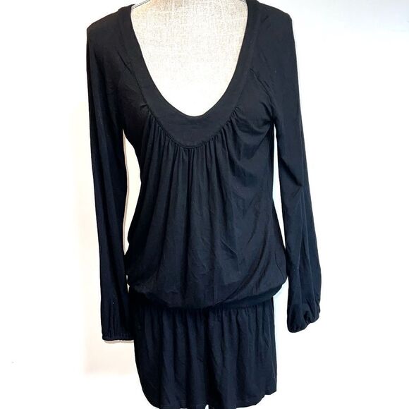 Juicy Couture Black Hipster Long Sleeve Cotton Mini Dress Sz XS P - Picture 1 of 8